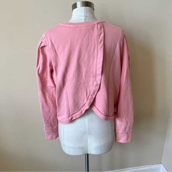 Milly Marianne pleated shoulder crossback sweatshirt pink 13526 - Picture 12 of 16